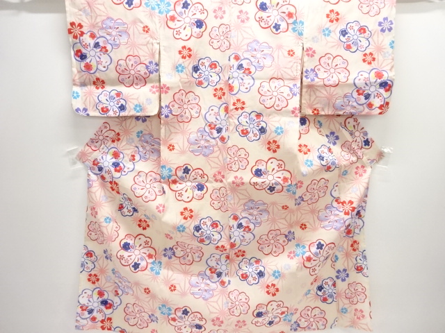 JAPANESE KIMONO / YUKATA FOR KIDS / COTTON / ASANOHA & FLOWER